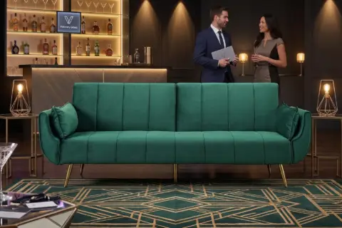 Sofa 3-Sitzer Samtgrün