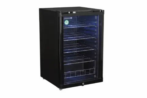 Kühlschrank 130l schwarz mit Glastür